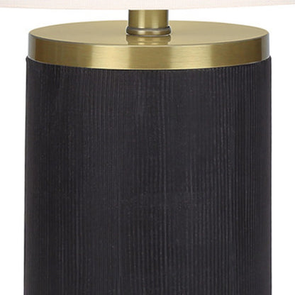 Black & Gold Concrete Table Lamp w/ Shade