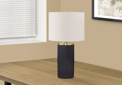 Black & Gold Concrete Table Lamp w/ Shade