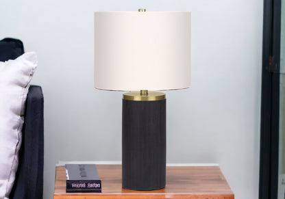 Black & Gold Concrete Table Lamp w/ Shade