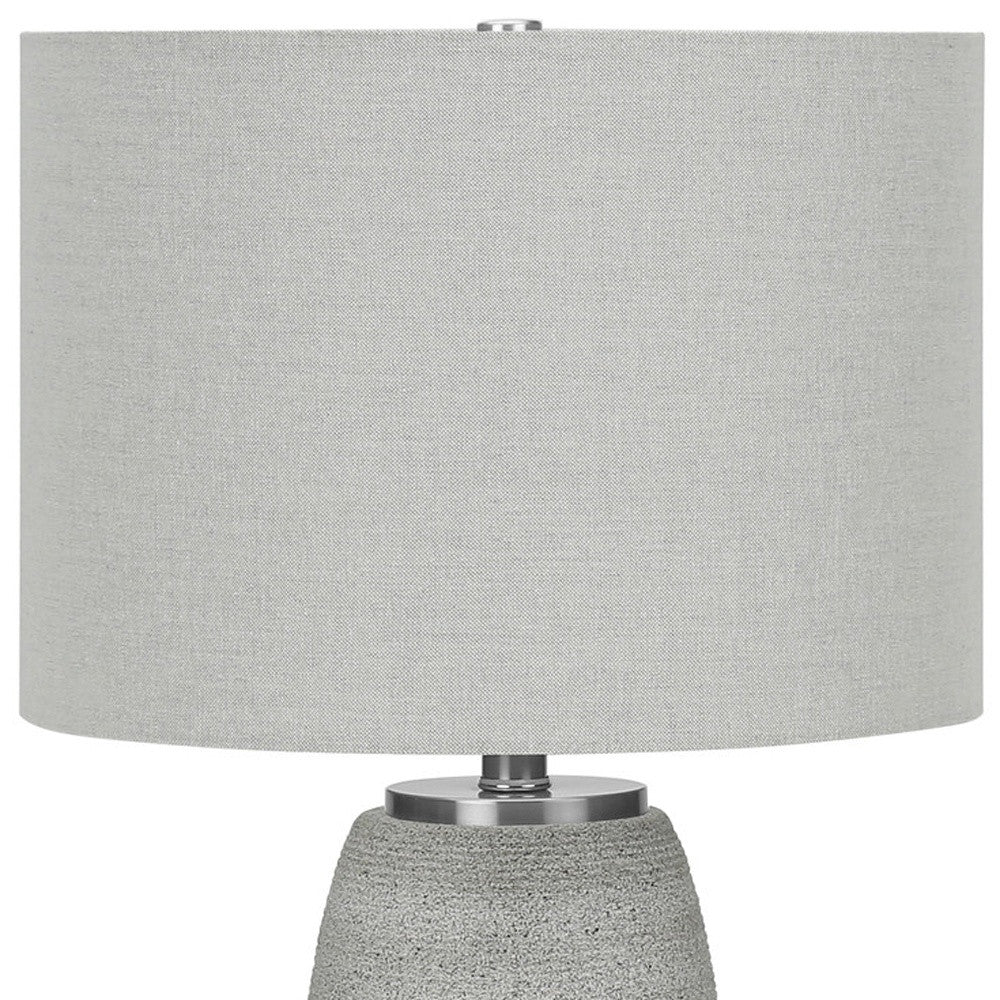 Gray & Silver Table Lamp w/ Shade