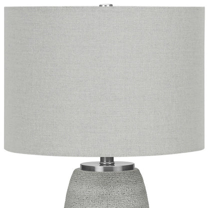 Gray & Silver Table Lamp w/ Shade