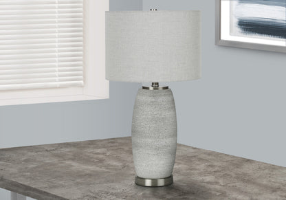 Gray & Silver Table Lamp w/ Shade