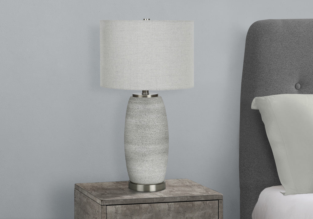 Gray & Silver Table Lamp w/ Shade