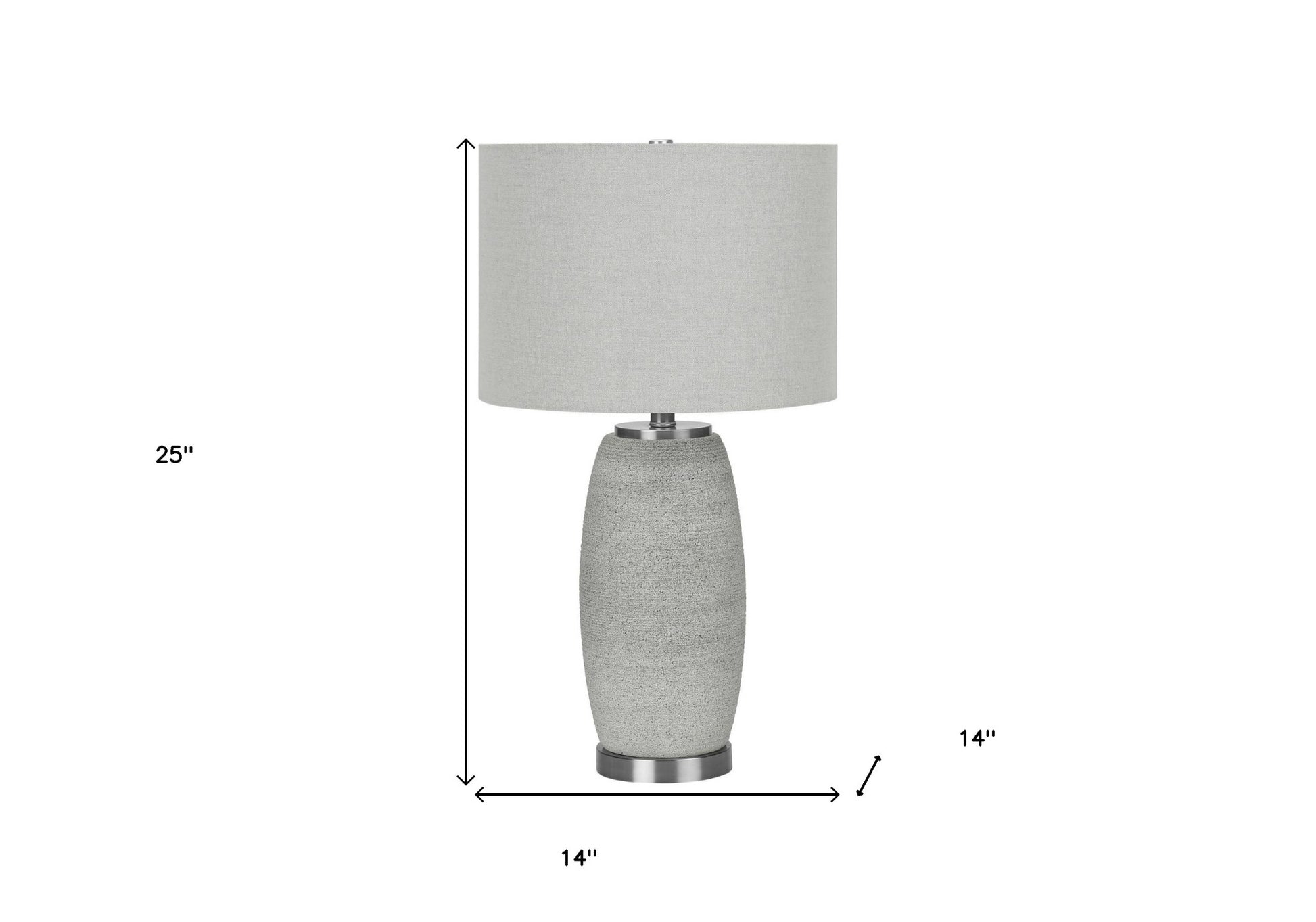 Gray & Silver Table Lamp w/ Shade