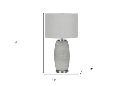 Gray & Silver Table Lamp w/ Shade