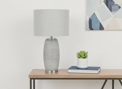 Gray & Silver Table Lamp w/ Shade