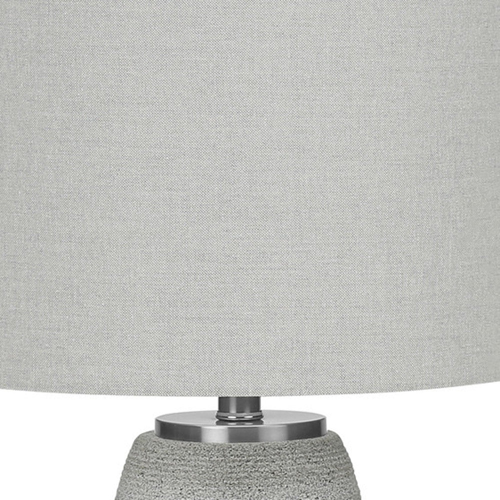 Gray & Silver Table Lamp w/ Shade