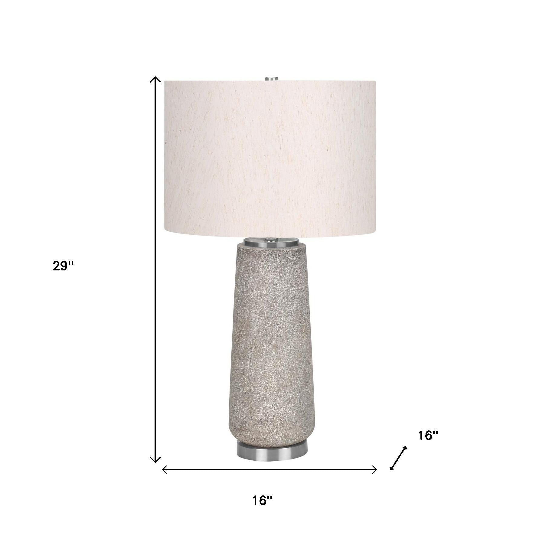 Gray & Silver Table Lamp w/ Shade