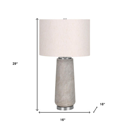 Gray & Silver Table Lamp w/ Shade