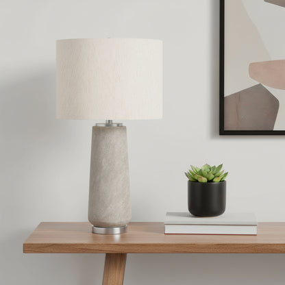 Gray & Silver Table Lamp w/ Shade