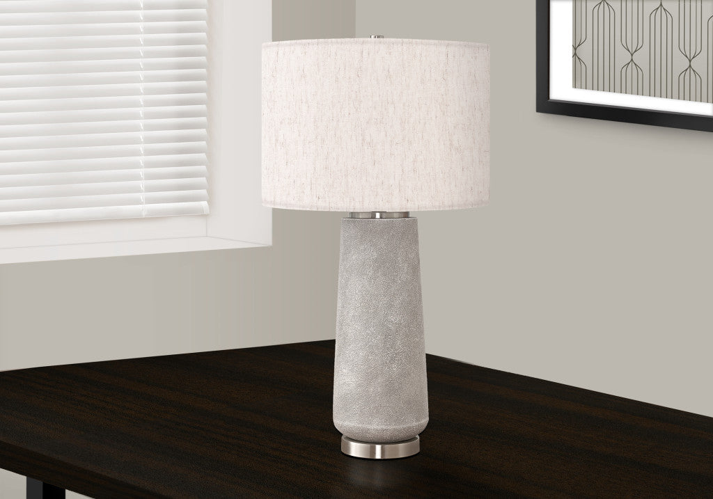 Gray & Silver Table Lamp w/ Shade