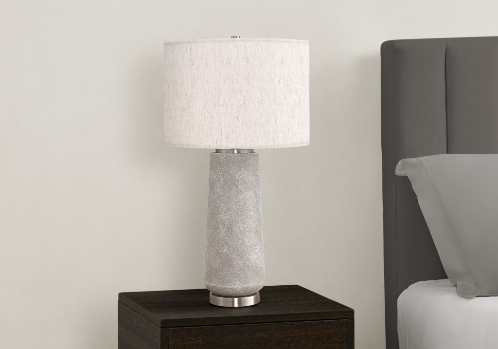 Gray & Silver Table Lamp w/ Shade