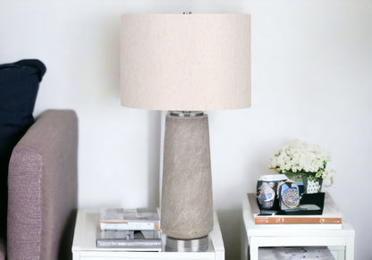 Gray & Silver Table Lamp w/ Shade