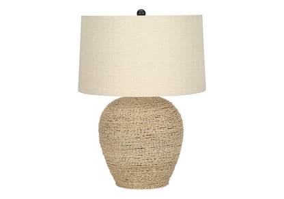 Beige Rattan Table Lamp w/ Shade