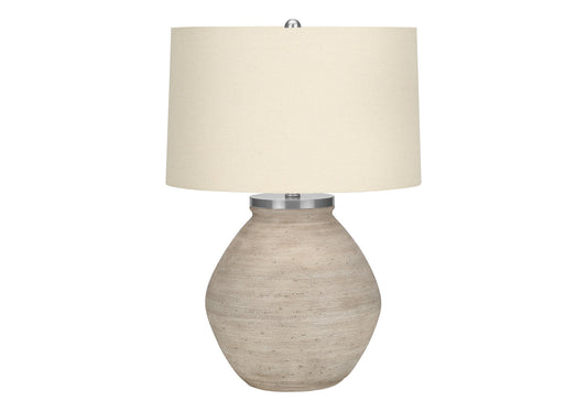 Cream Concrete Table Lamp w/ Shade