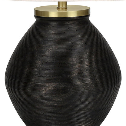 Black & Gold Concrete Table Lamp w/ Shade