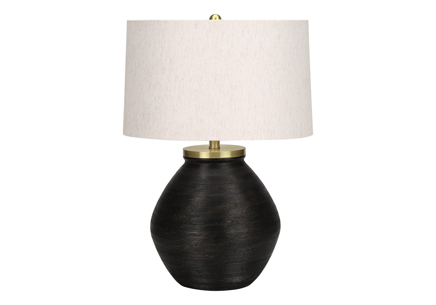 Black & Gold Concrete Table Lamp w/ Shade