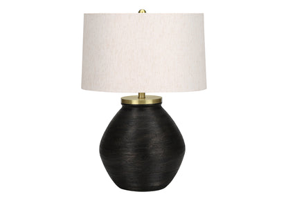 Black & Gold Concrete Table Lamp w/ Shade