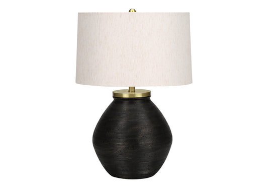 Black & Gold Concrete Table Lamp w/ Shade