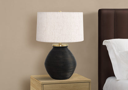 Black & Gold Concrete Table Lamp w/ Shade