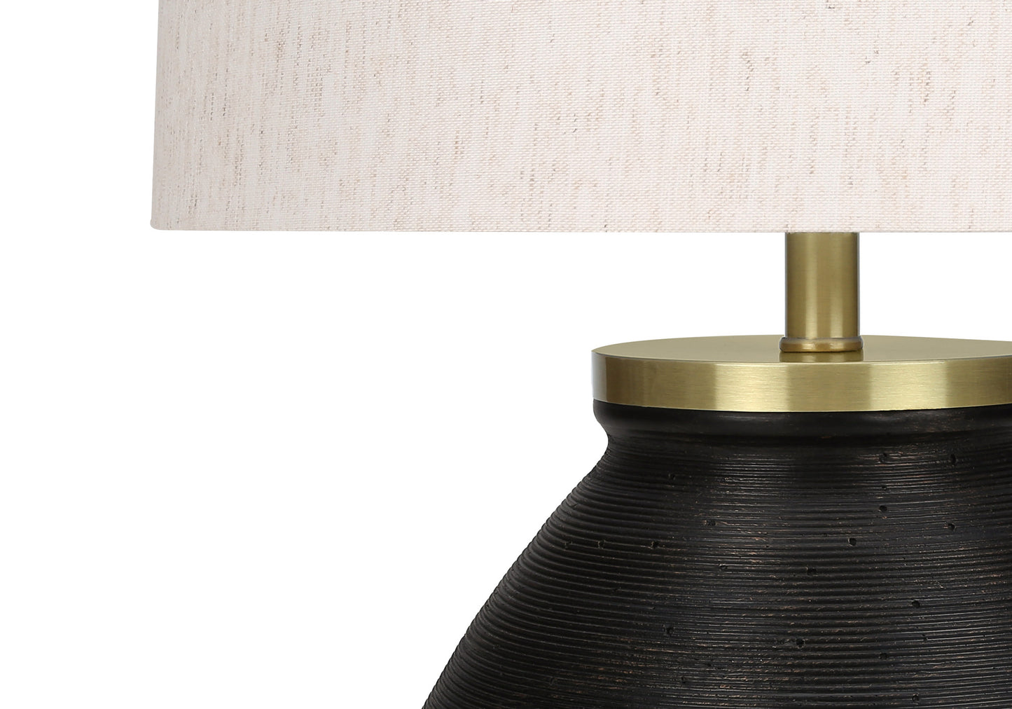 Black & Gold Concrete Table Lamp w/ Shade