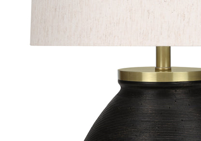 Black & Gold Concrete Table Lamp w/ Shade