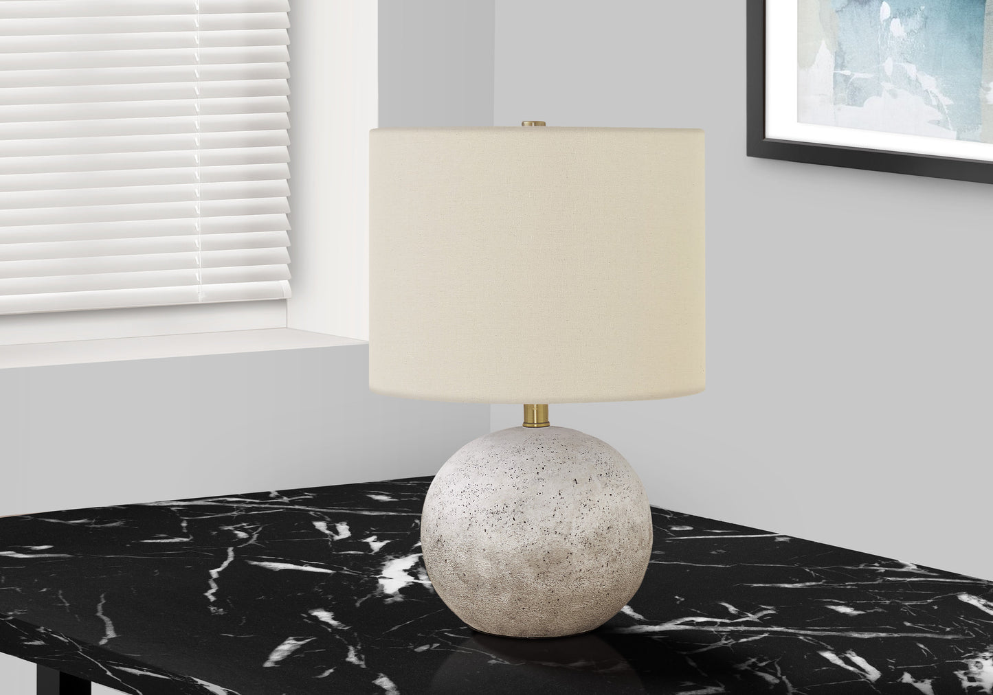 Gray Concrete Table Lamp w/ Shade