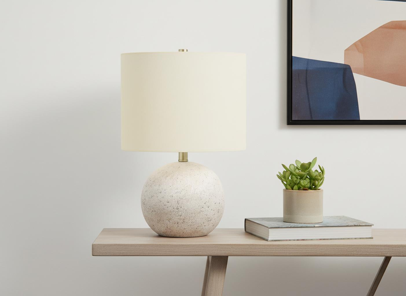 Gray Concrete Table Lamp w/ Shade