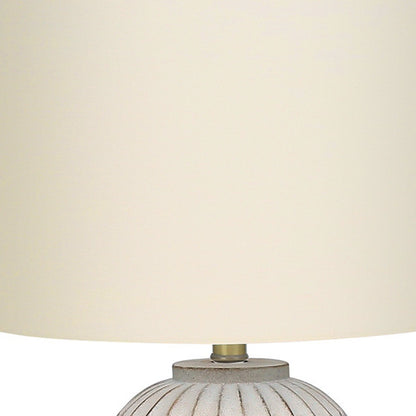 Cream Geometric Table Lamp w/ Shade