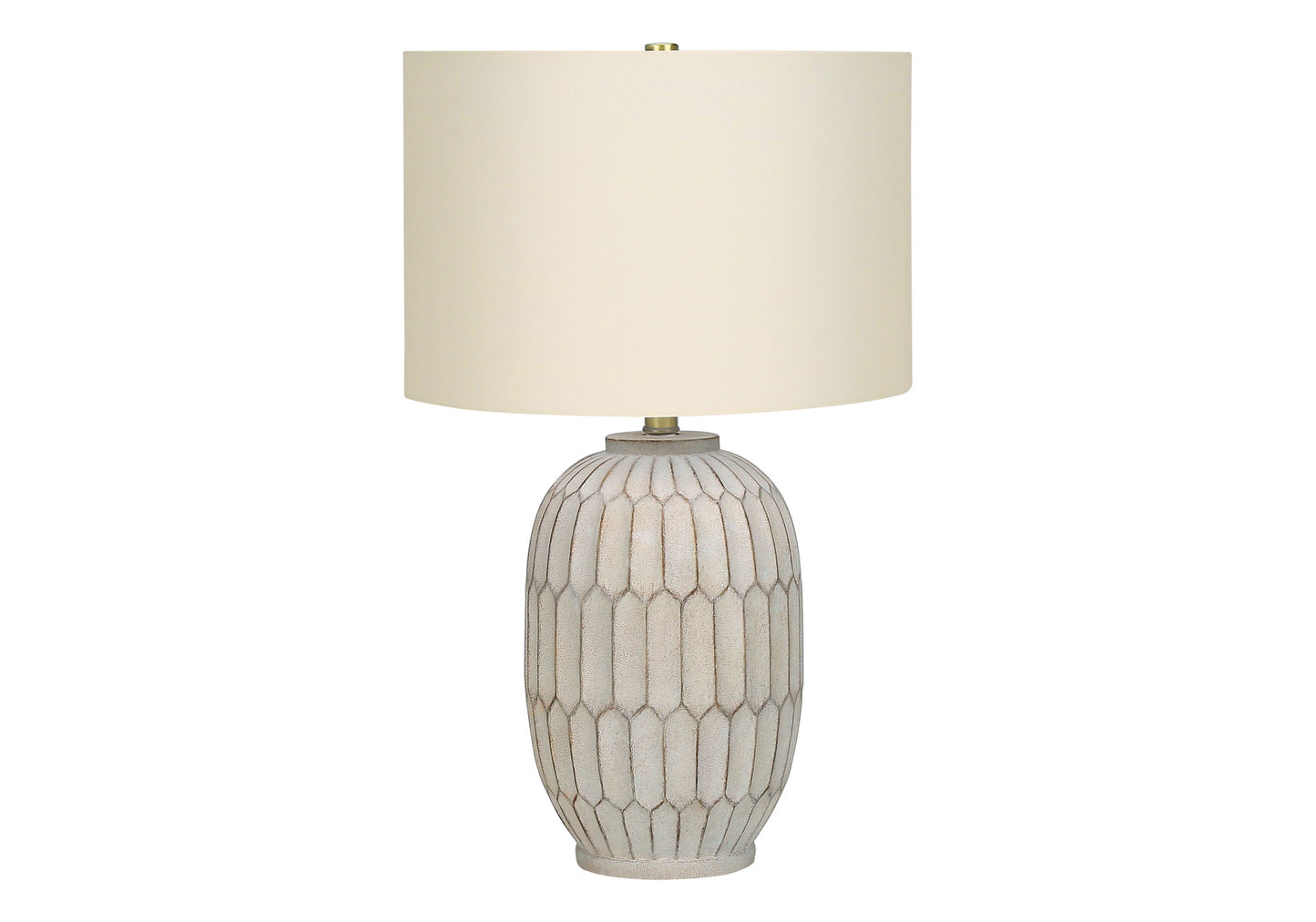Cream Geometric Table Lamp w/ Shade