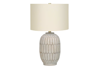 Cream Geometric Table Lamp w/ Shade