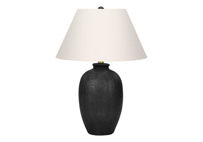 Black Table Lamp w/ Ivory Shade