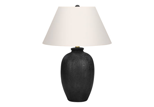 Black Table Lamp w/ Ivory Shade