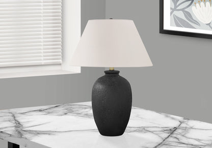 Black Table Lamp w/ Ivory Shade