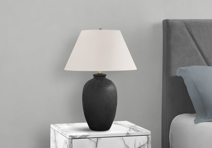 Black Table Lamp w/ Ivory Shade