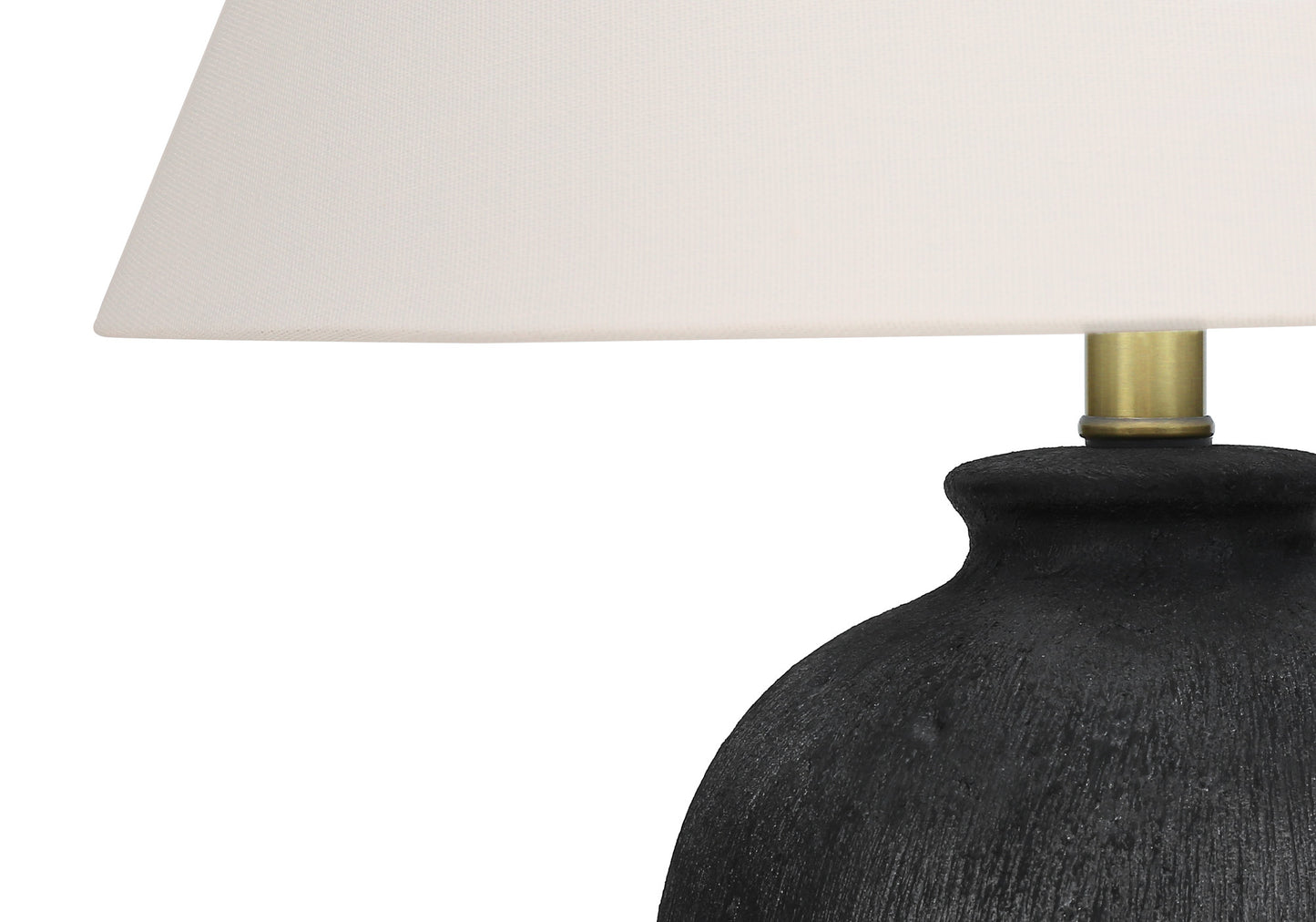 Black Table Lamp w/ Ivory Shade