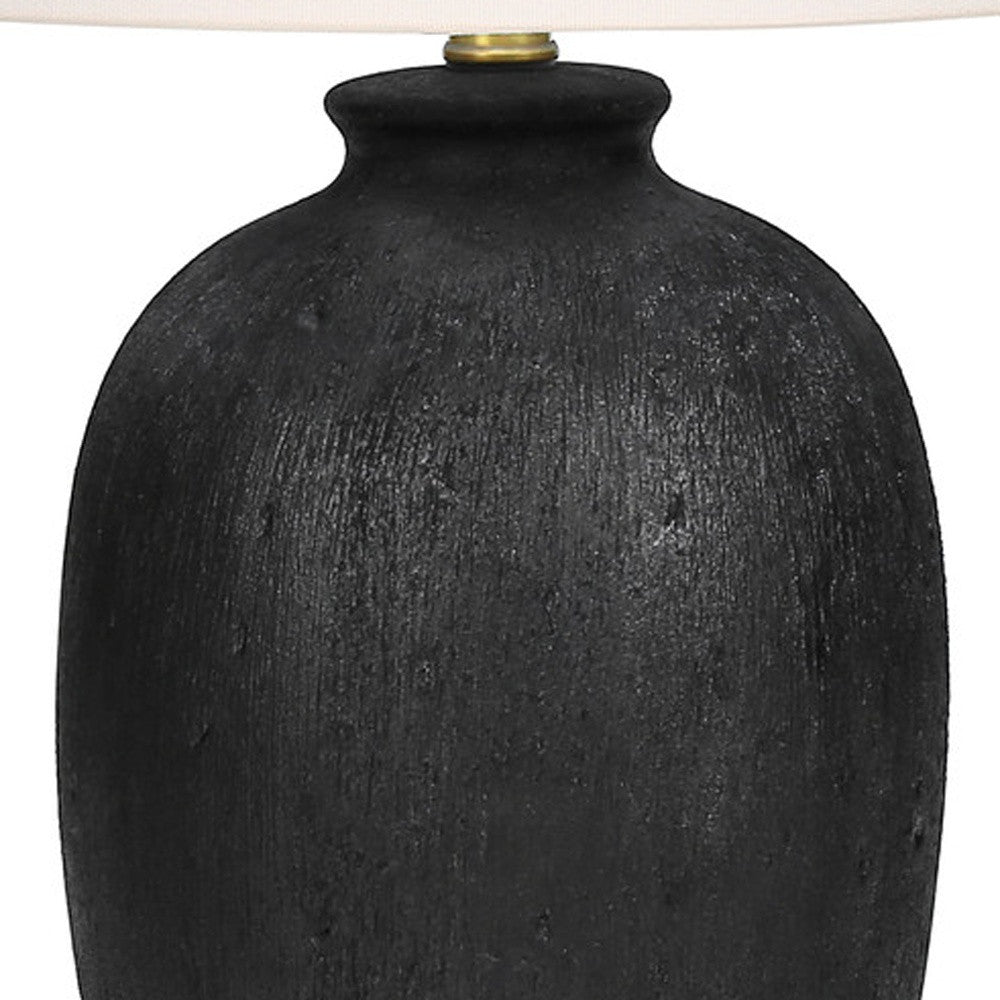Black Table Lamp w/ Ivory Shade