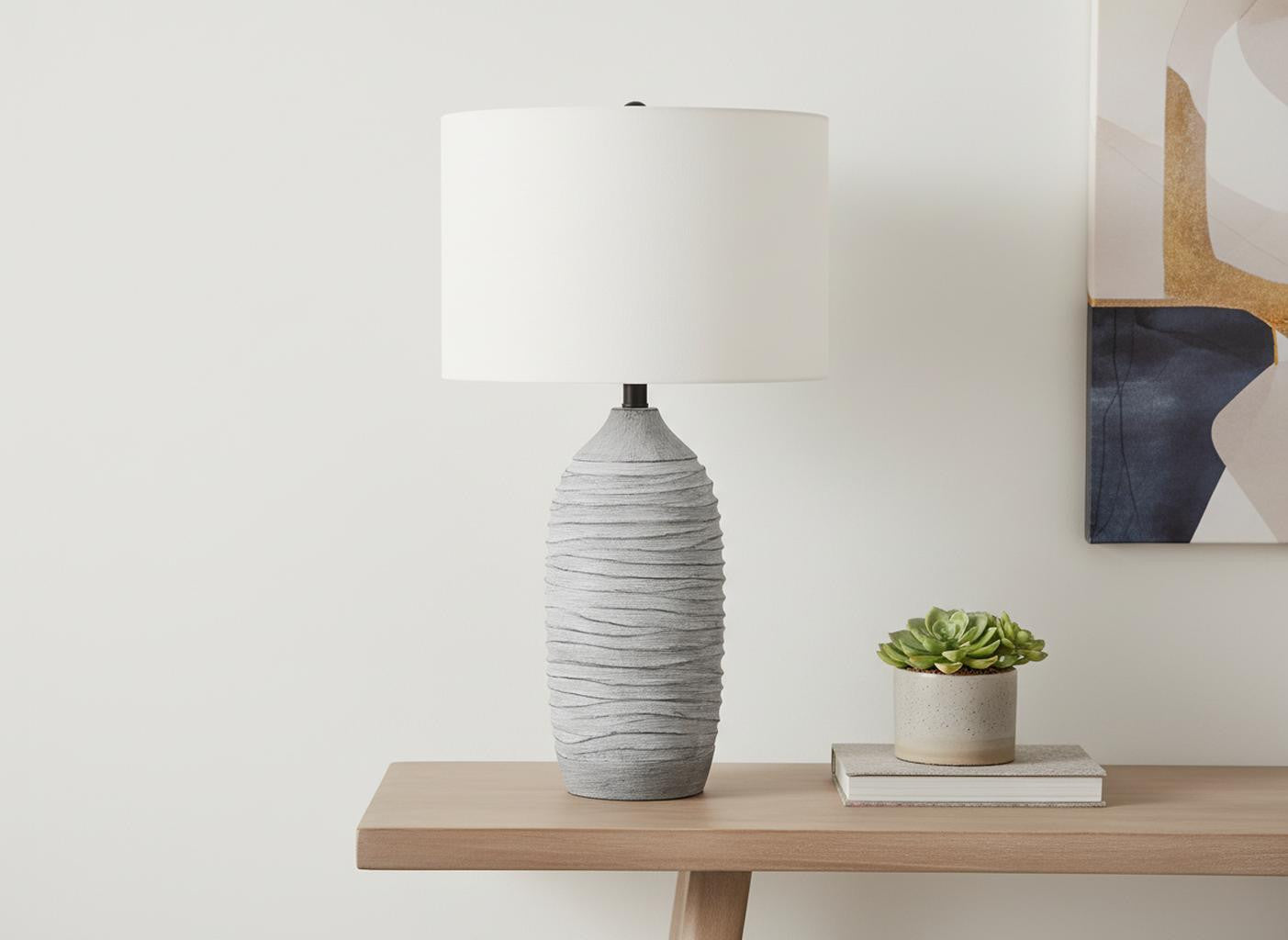 Gray Table Lamp w/ Shade