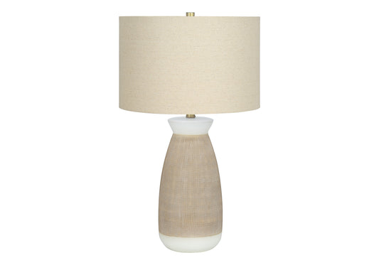 Brown & White Table Lamp w/ Shade
