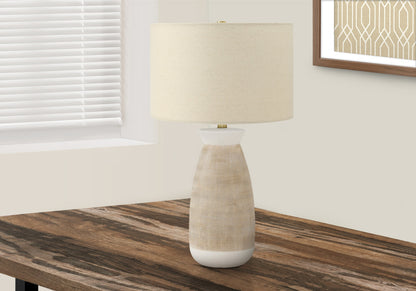 Brown & White Table Lamp w/ Shade