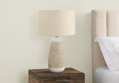 Brown & White Table Lamp w/ Shade