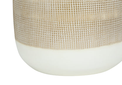 Brown & White Table Lamp w/ Shade