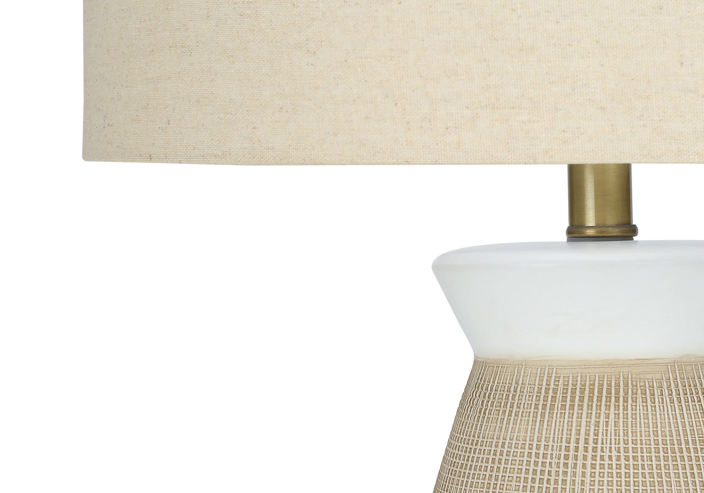 Brown & White Table Lamp w/ Shade
