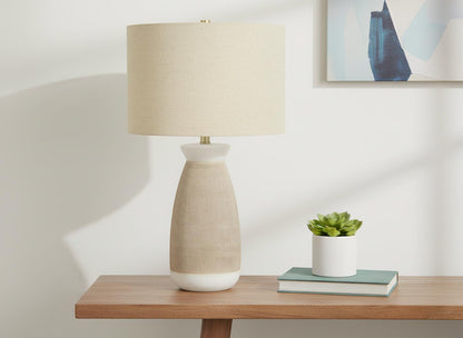 Brown & White Table Lamp w/ Shade
