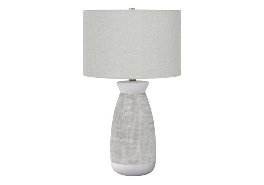 Gray & White Table Lamp w/ Shade