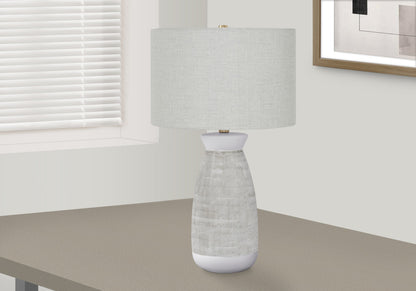 Gray & White Table Lamp w/ Shade