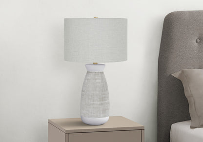 Gray & White Table Lamp w/ Shade