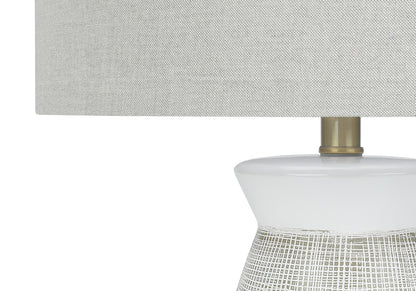Gray & White Table Lamp w/ Shade