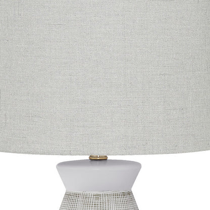 Gray & White Table Lamp w/ Shade