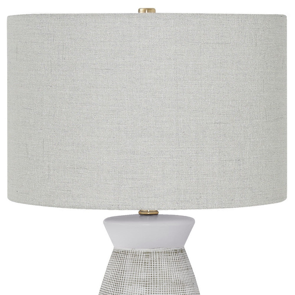 Gray & White Table Lamp w/ Shade